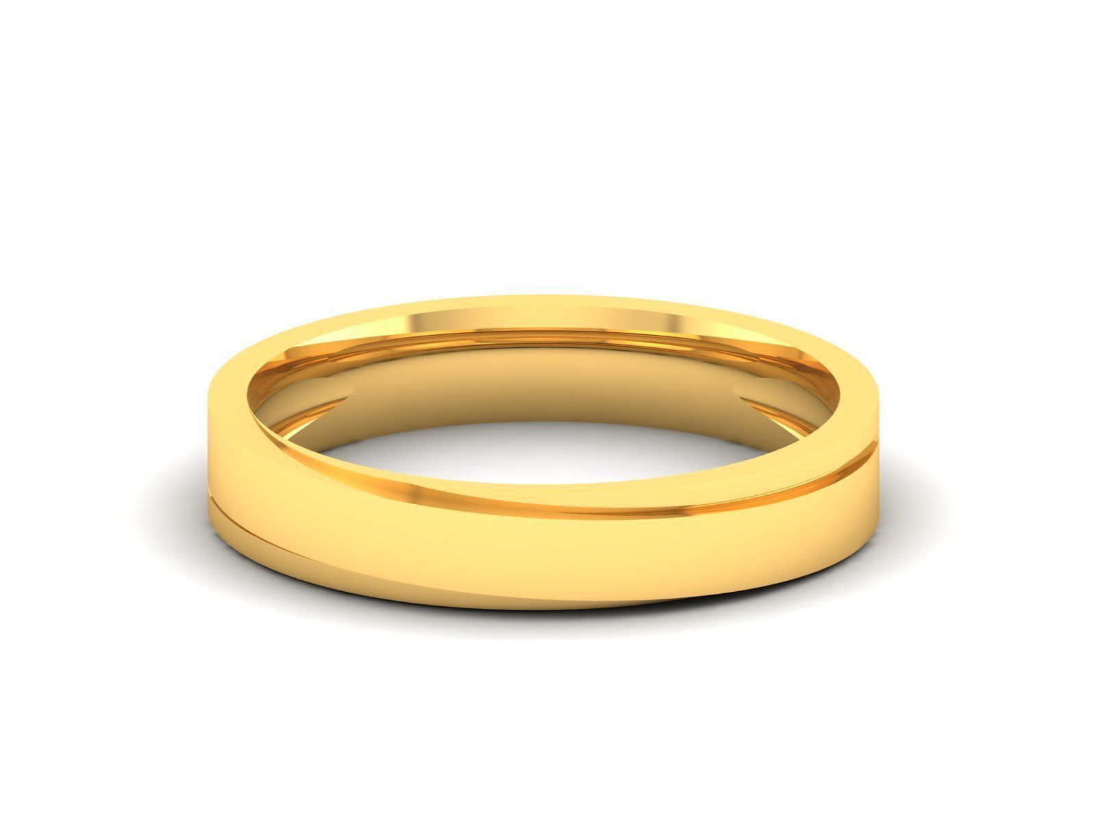 Plain Gold Band Ring 3dm render detail 3D print model_11