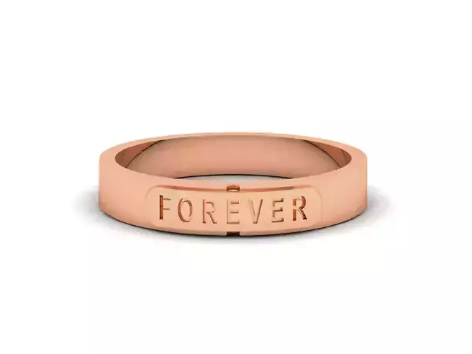 Plain Gold Forever Band Ring 3dm render detail 