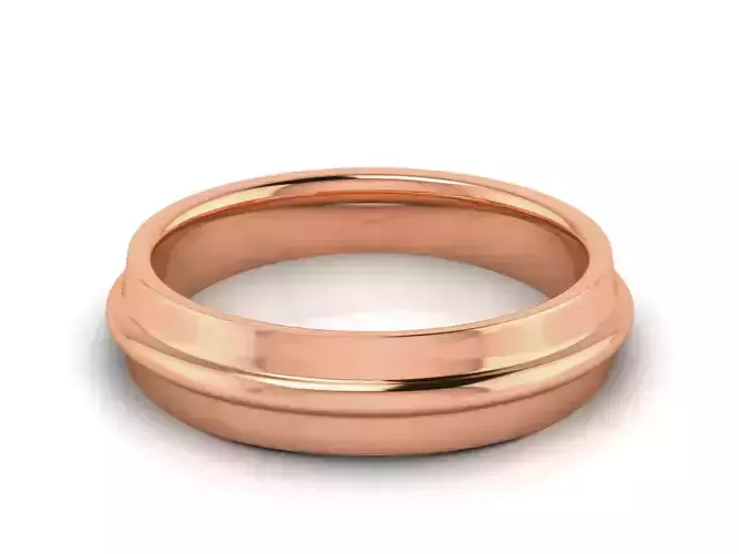 Plain Gold Band Ring 3dm render detail 