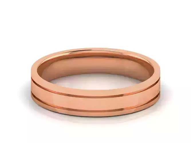 Plain Gold Band Ring 3dm render detail 