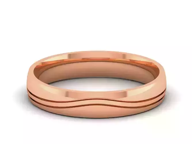 Plain Gold Band Ring 3dm render detail 