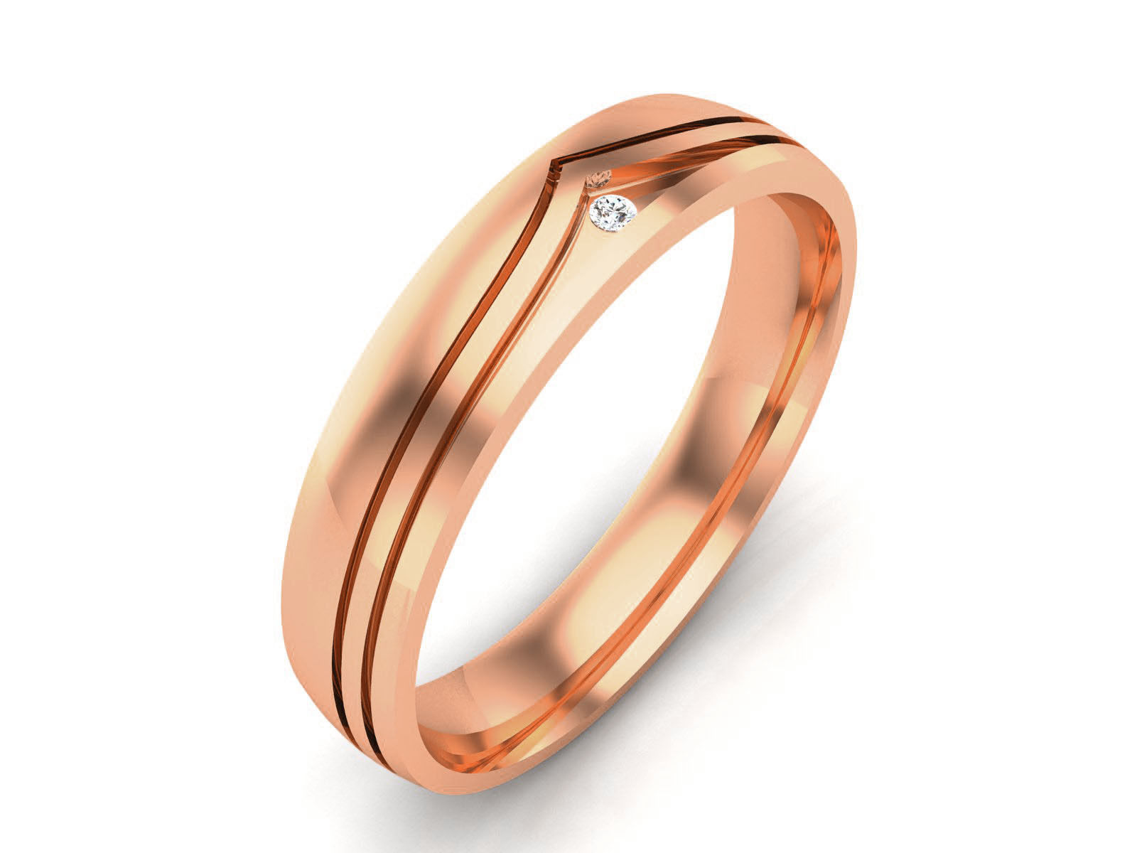 Diamond Band Ring 3dm render detail 3D print model_3