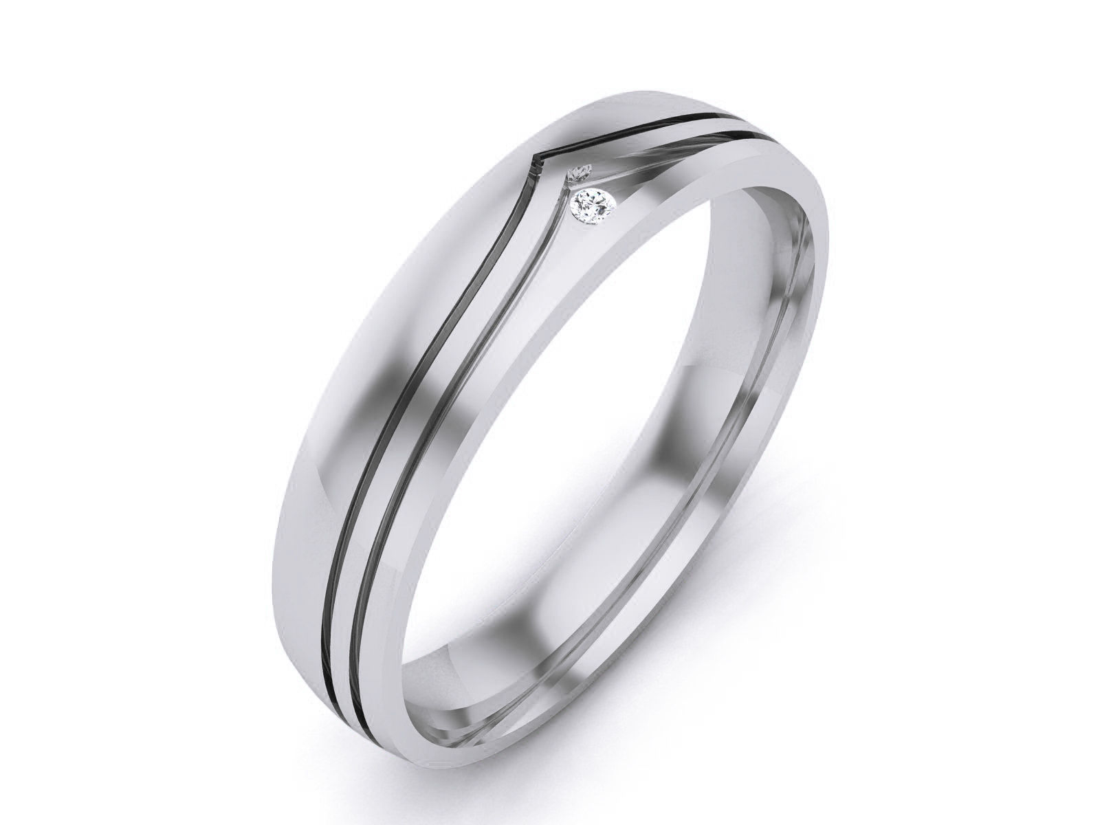 Diamond Band Ring 3dm render detail 3D print model_4