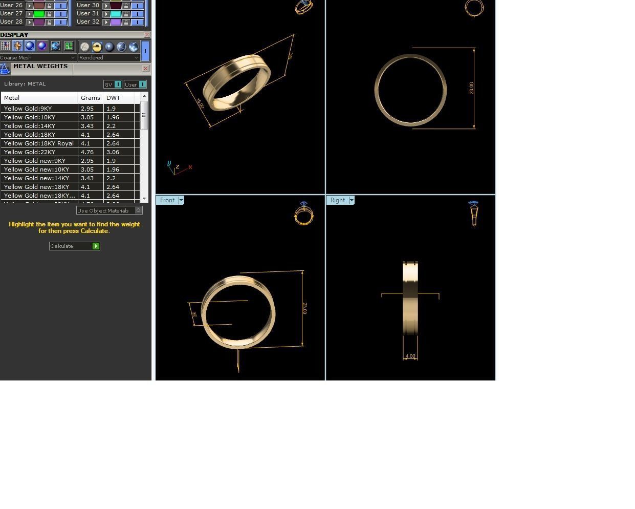 Plain Gold Band Ring 3dm render detail 3D print model_25