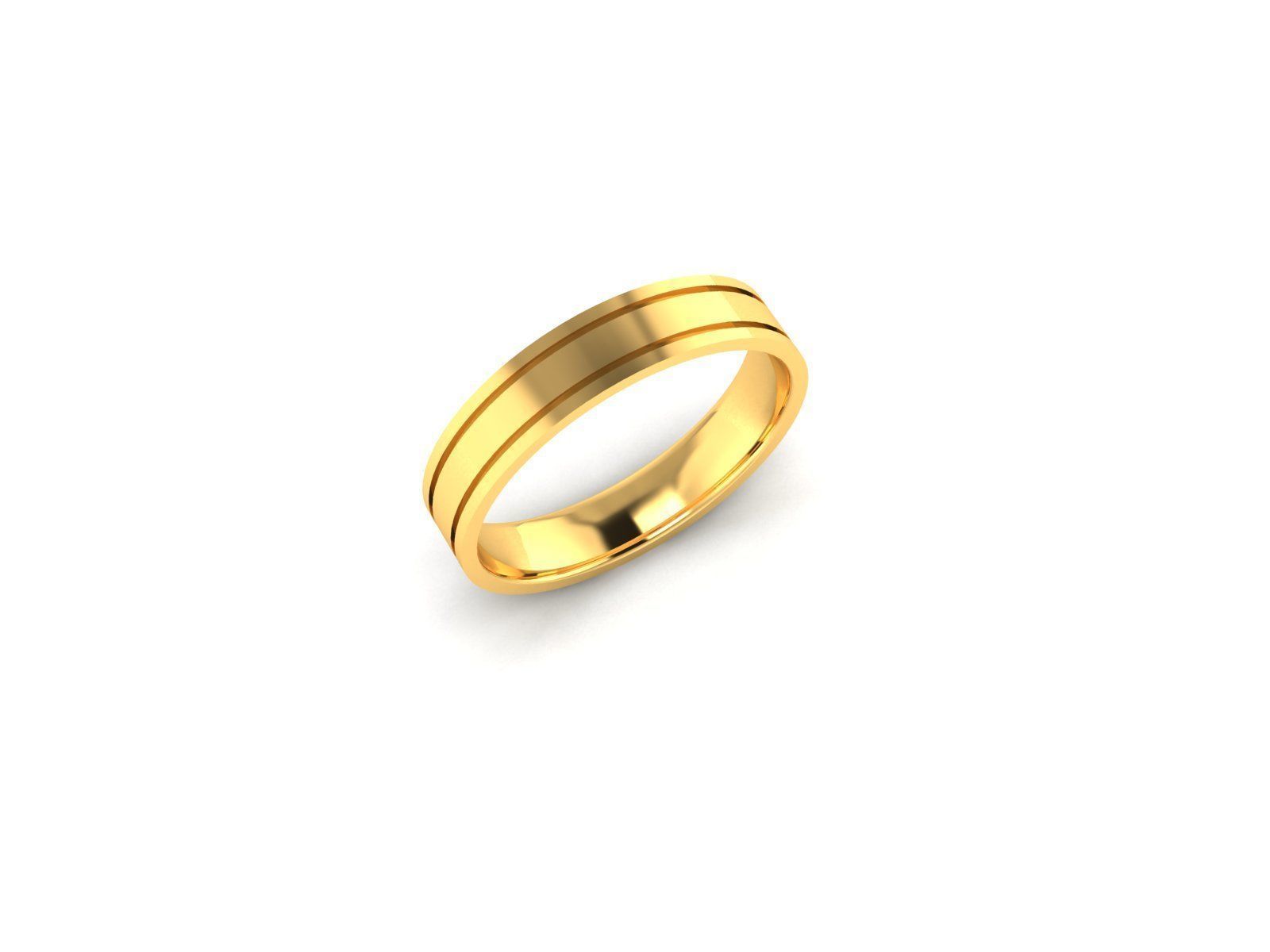 Plain Gold Band Ring 3dm render detail 3D print model_10
