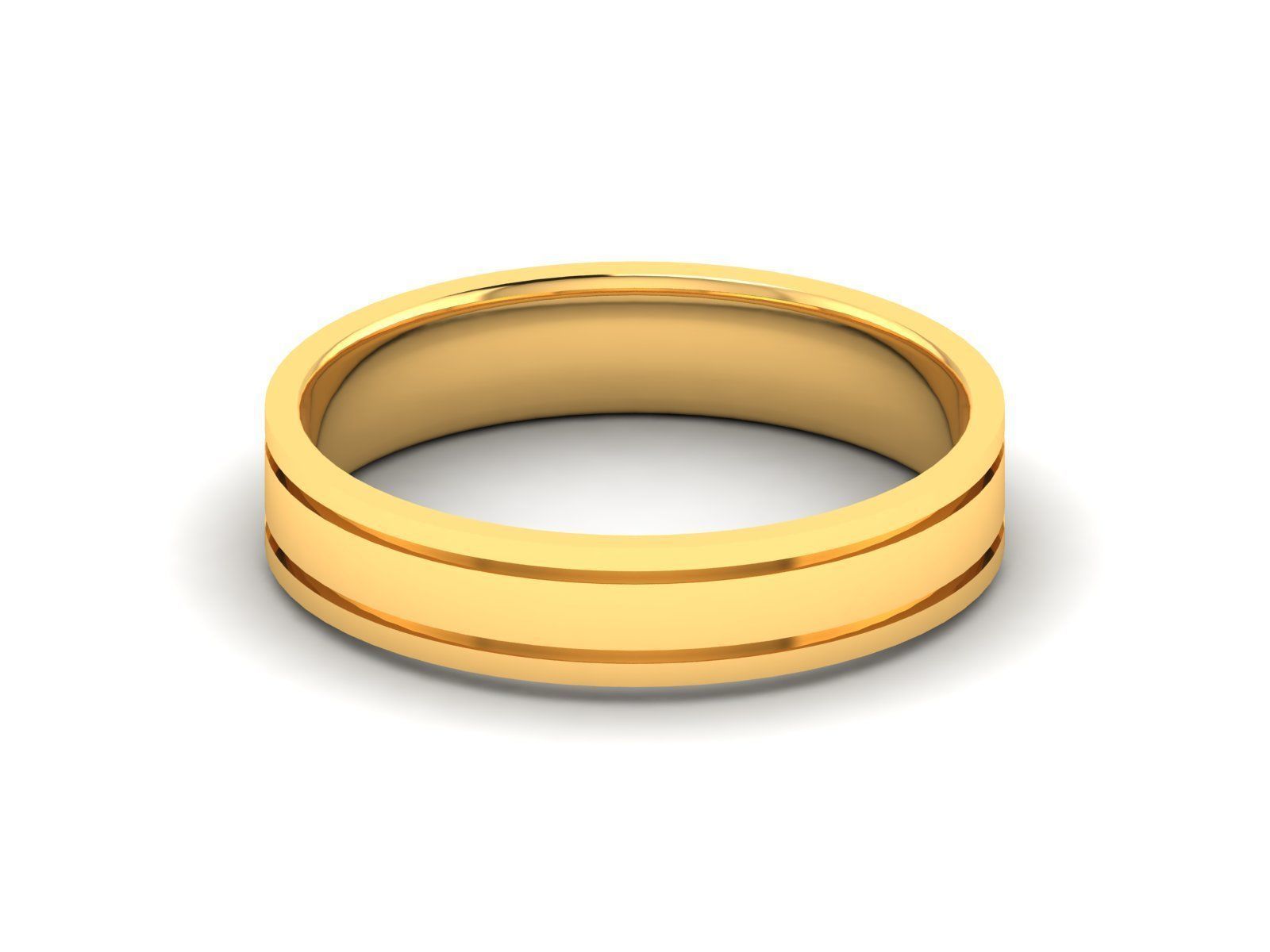 Plain Gold Band Ring 3dm render detail 3D print model_23