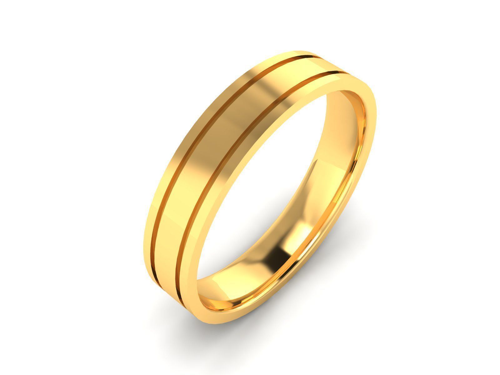 Plain Gold Band Ring 3dm render detail 3D print model_14
