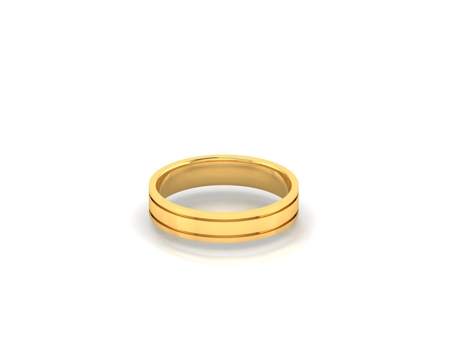 Plain Gold Band Ring 3dm render detail 3D print model_8