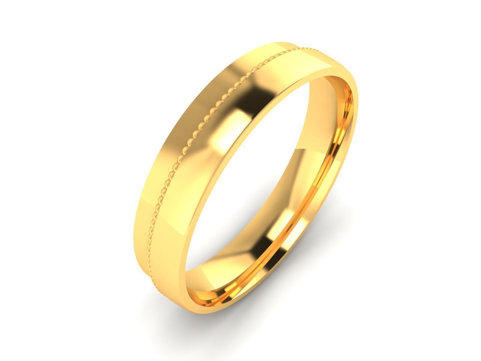 Plain Gold Band Ring 3dm render detail 3D print model_1