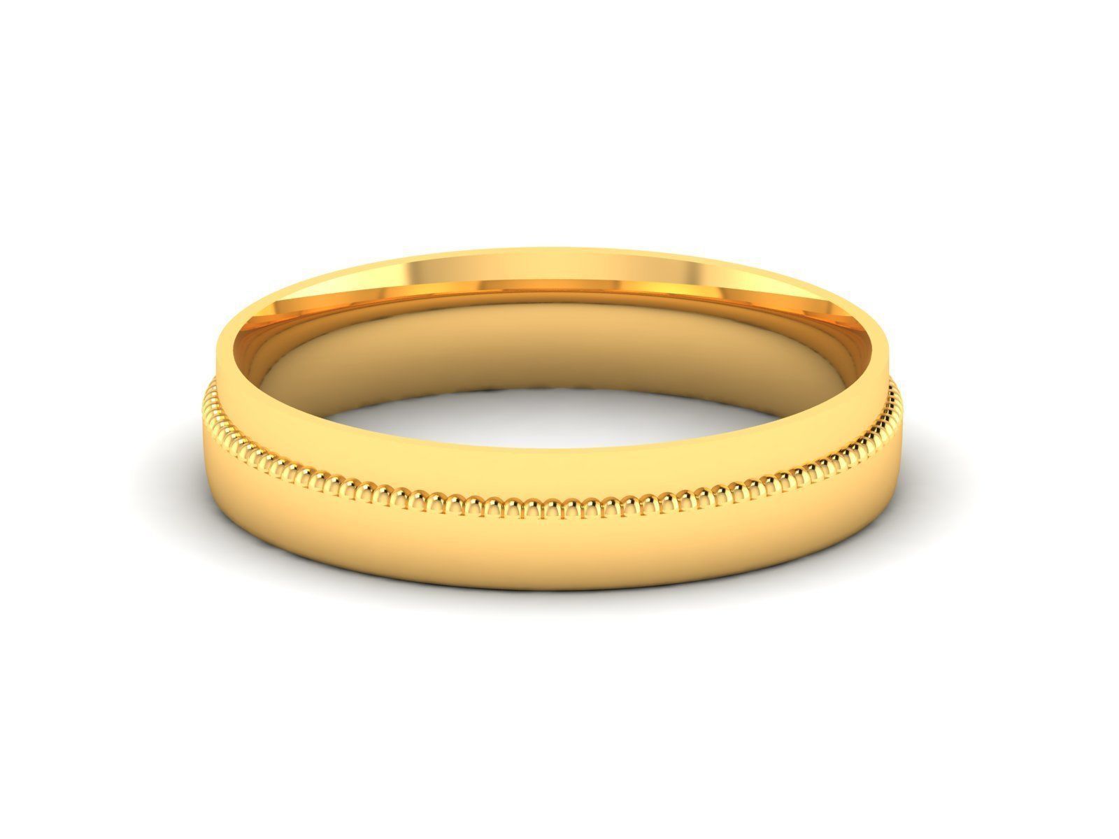 Plain Gold Band Ring 3dm render detail 3D print model_10