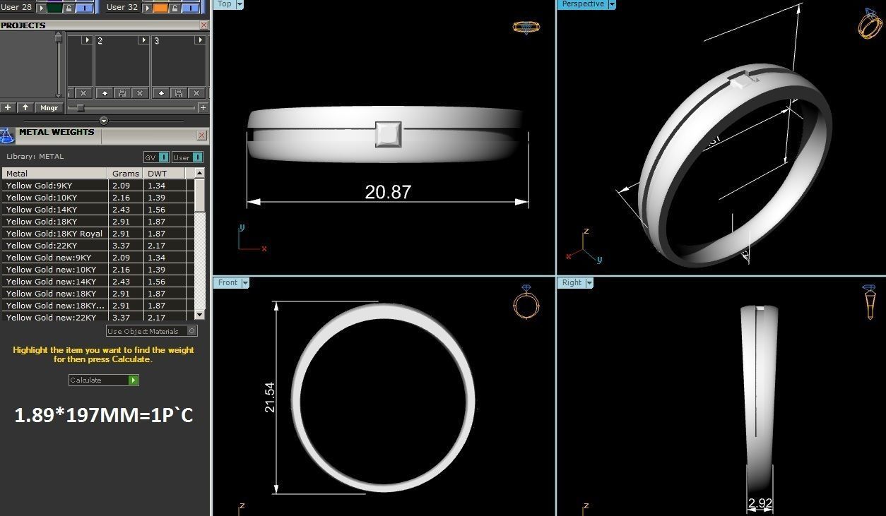 Diamond Band Ring 3dm render detail  3D print model_12