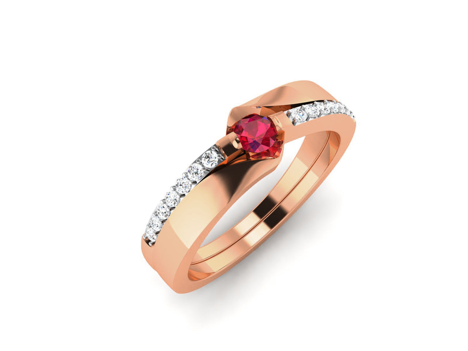 Diamond Band Ring 3dm render detail  3D print model_1