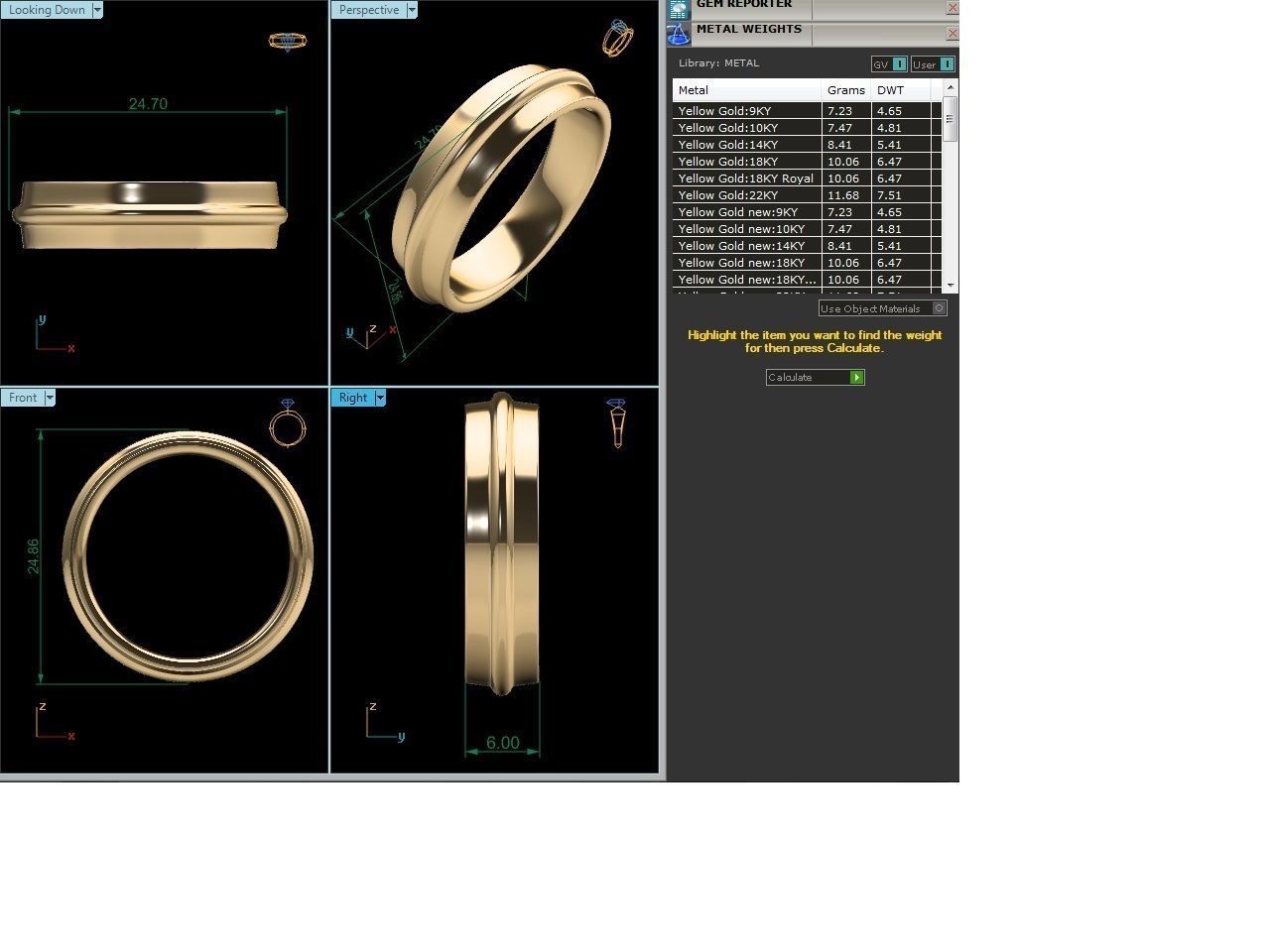 Plain Gold Band Ring 3dm render detail 3D print model_1