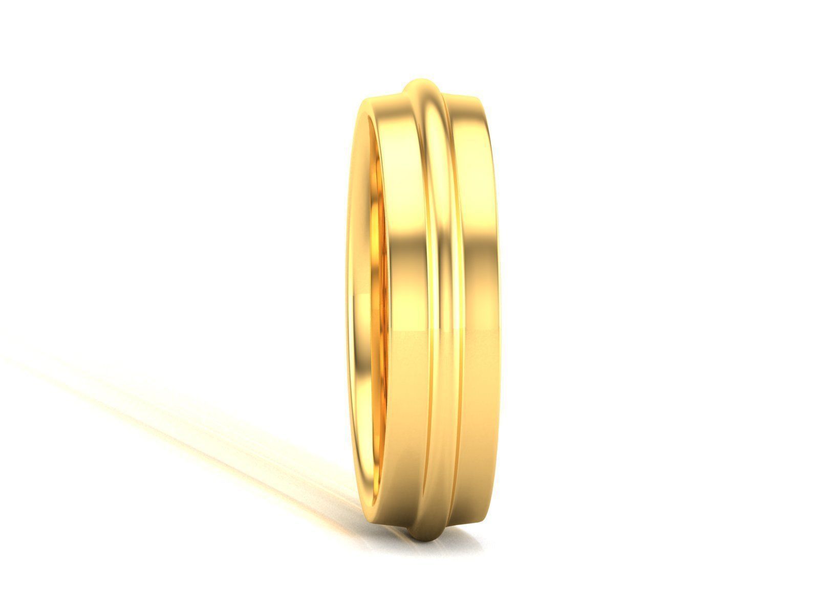 Plain Gold Band Ring 3dm render detail 3D print model_8