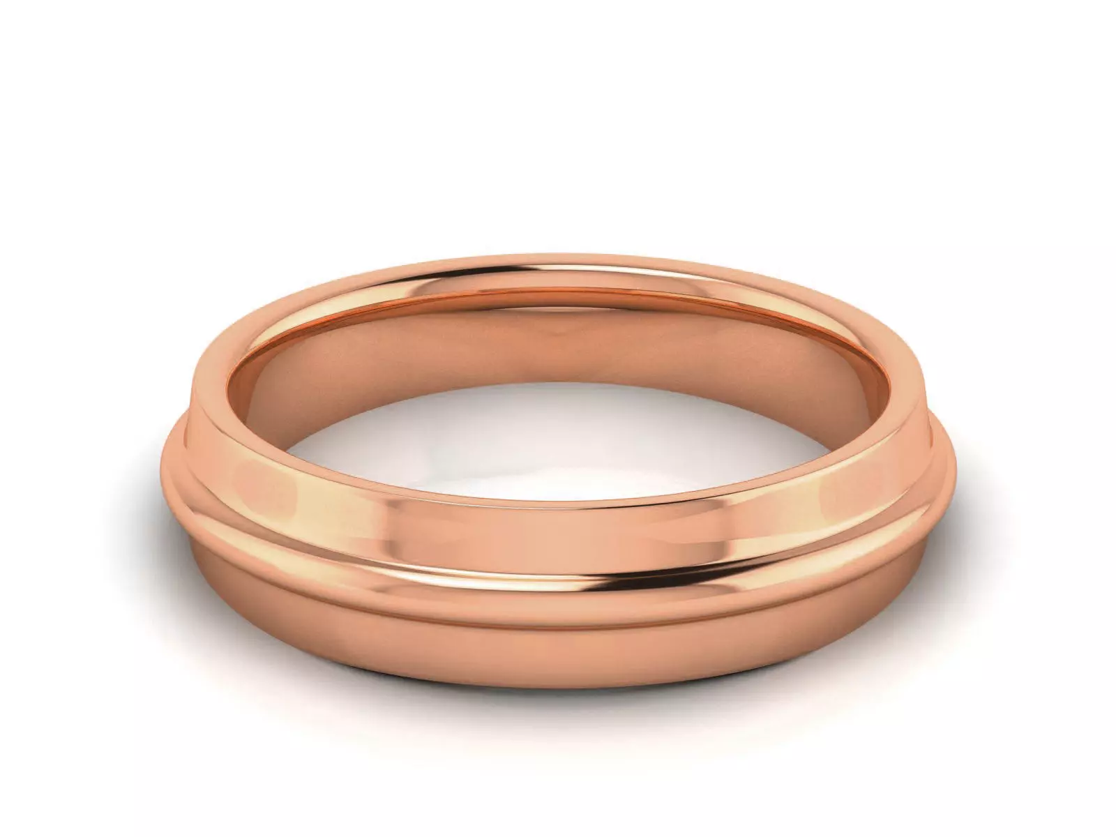Plain Gold Band Ring 3dm render detail 3D print model_0
