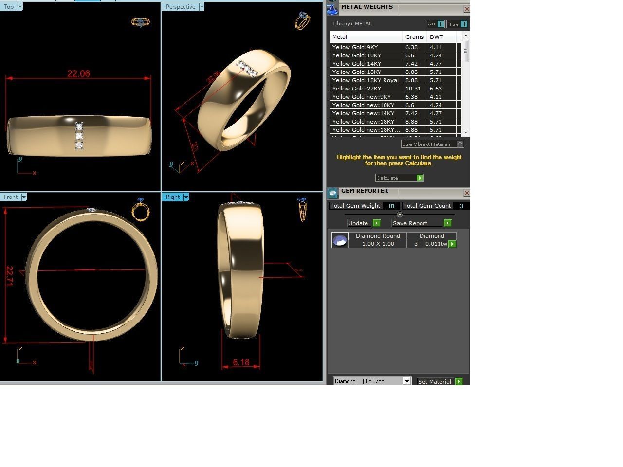 Diamond Band Ring 3dm render detail 3D print model_2