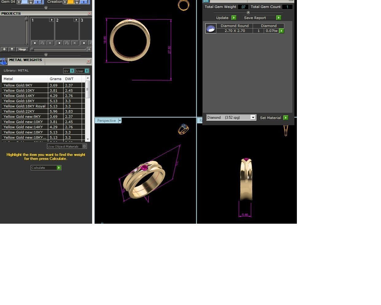 Diamond Band Ring 3dm render detail 3D print model_16