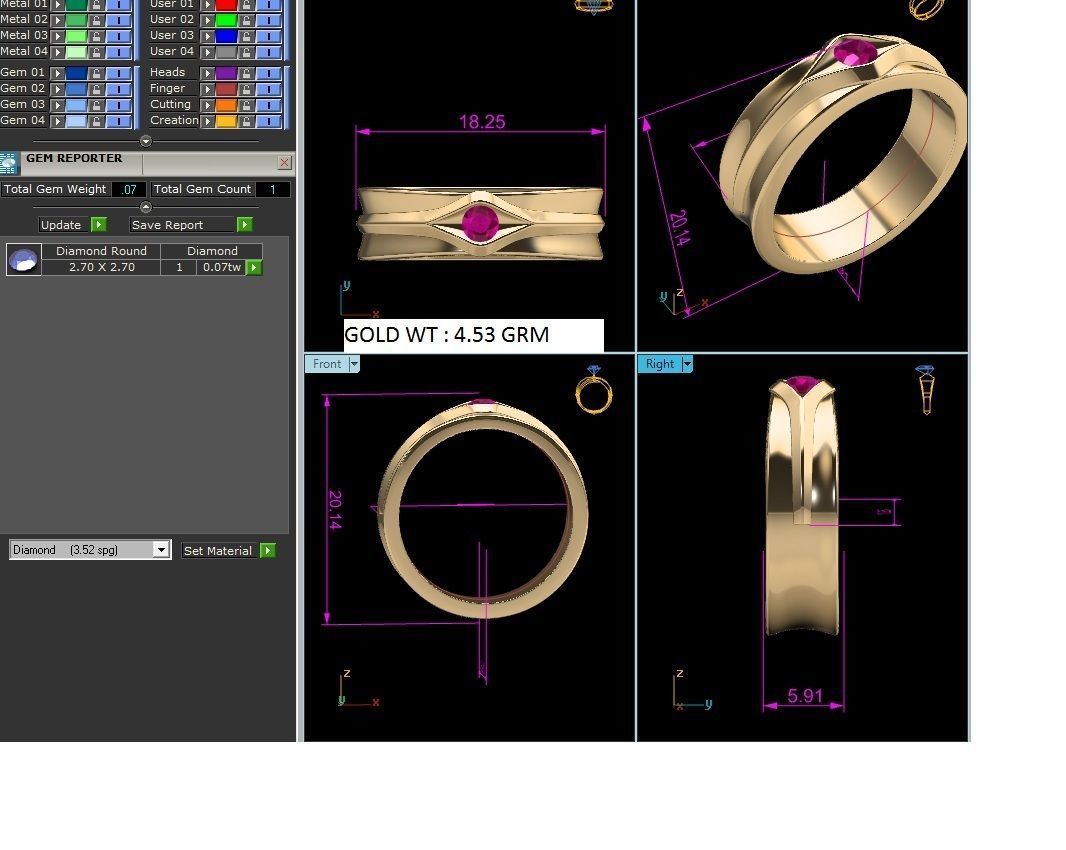 Diamond Band Ring 3dm render detail 3D print model_1