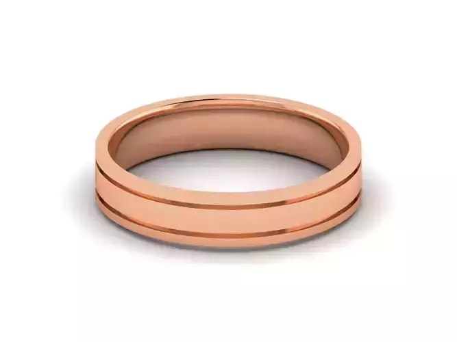 Plain Gold Band Ring 3dm render detail 