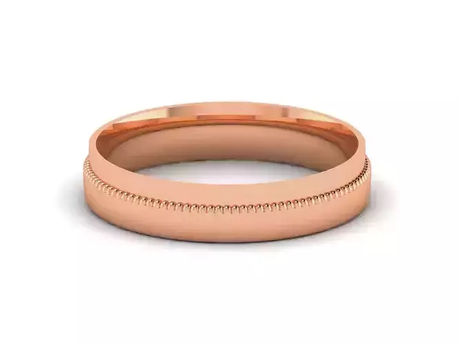 Plain Gold Band Ring 3dm render detail 