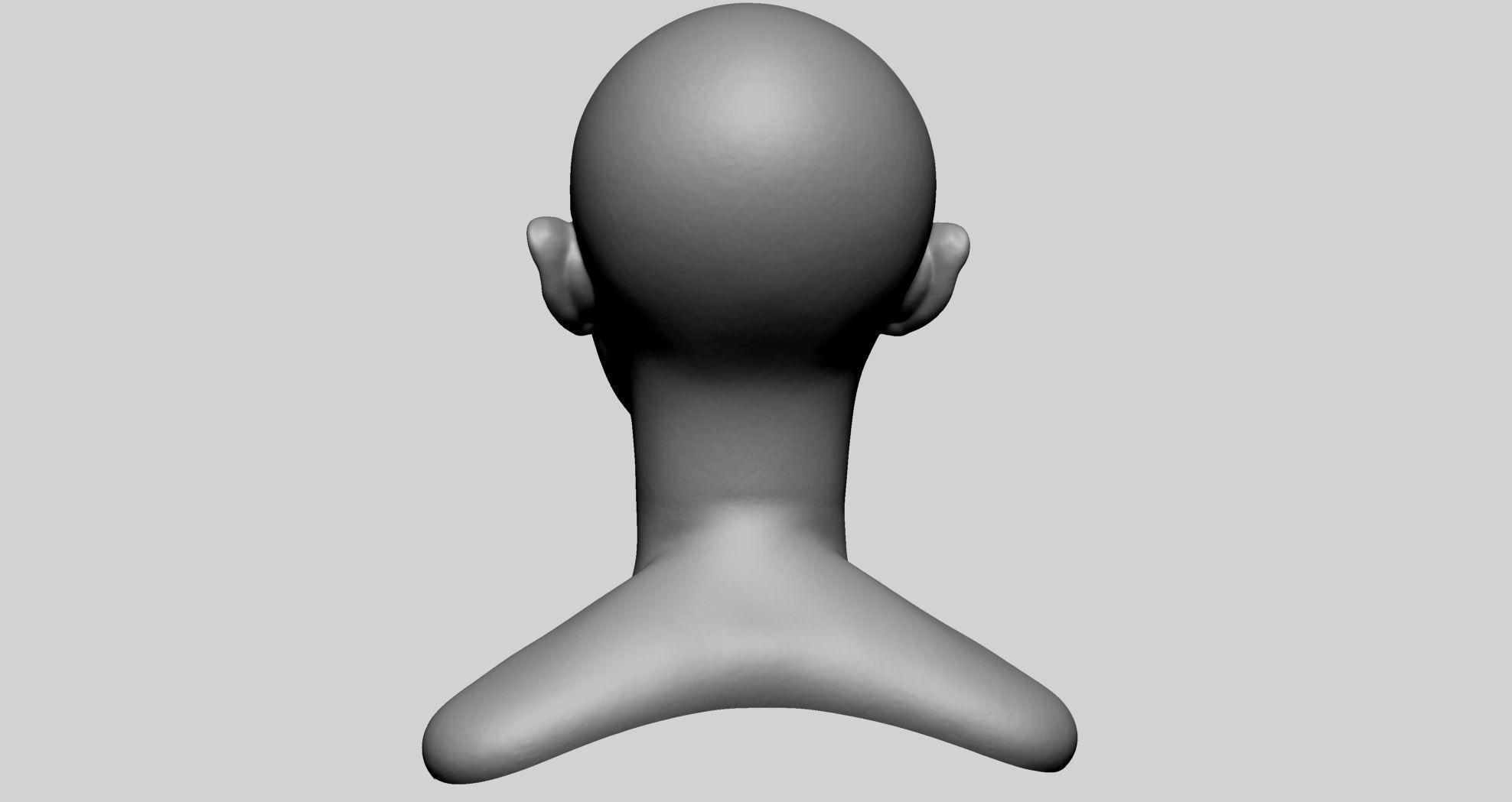 Base Female Head D 3D model_4