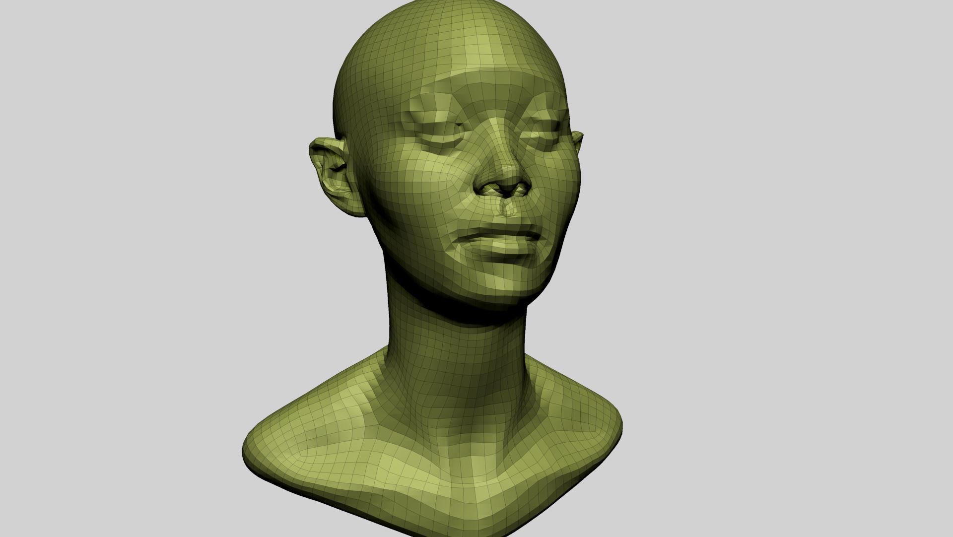 Base Female Head D 3D model_10