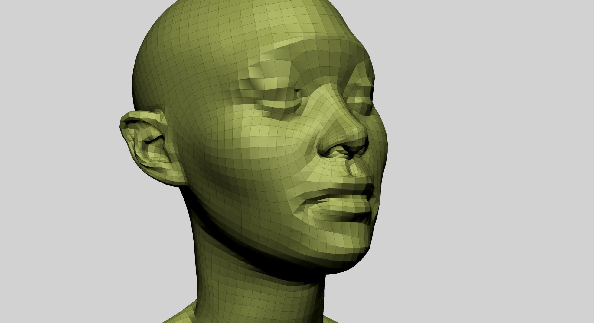 Base Female Head D 3D model_11