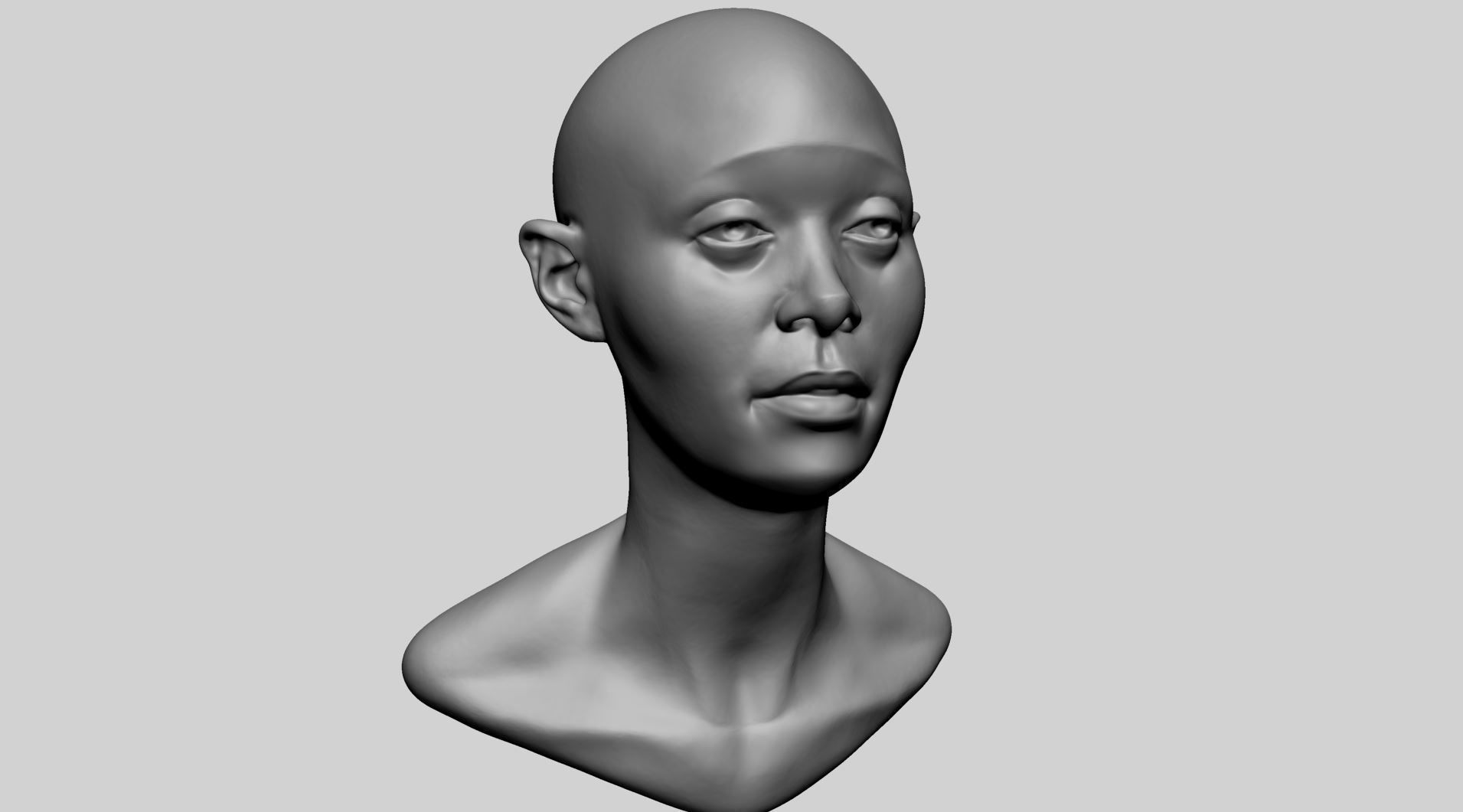 Base Female Head D 3D model_6
