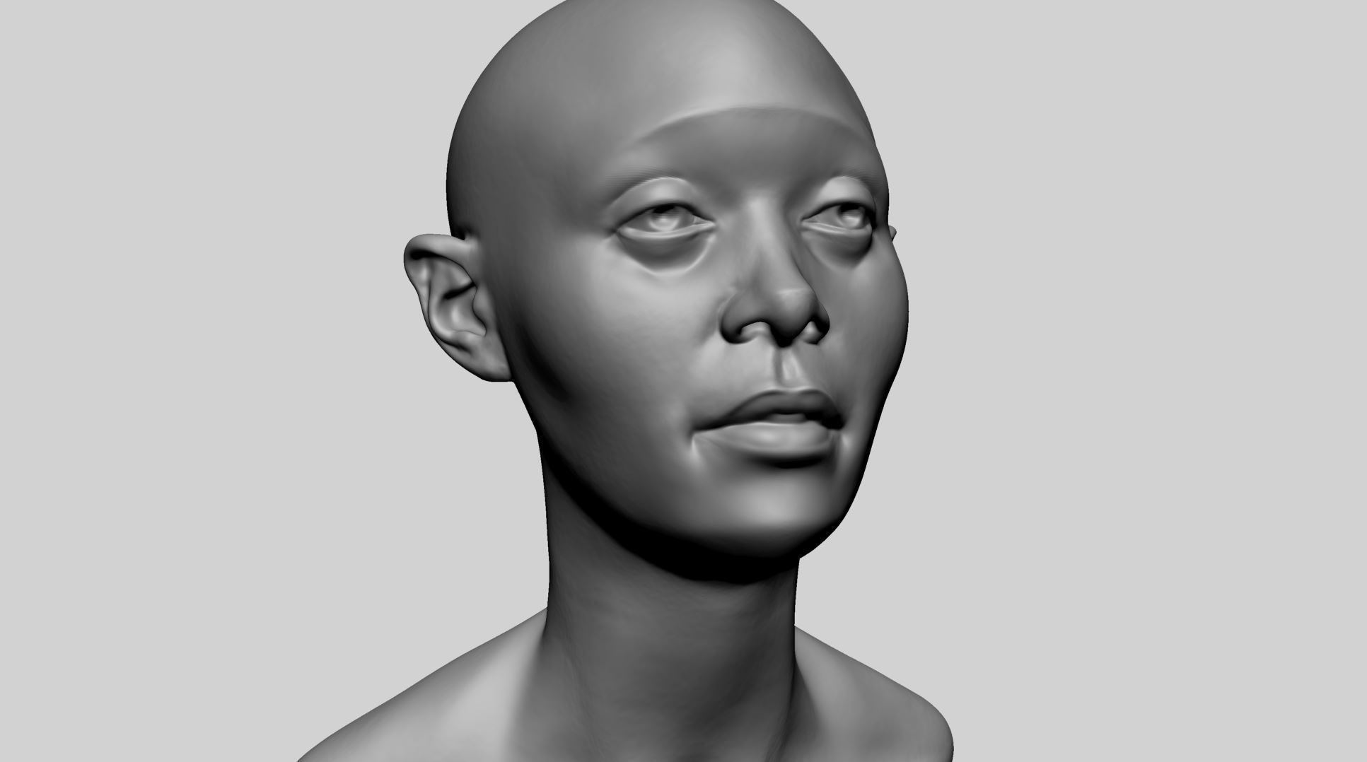 Base Female Head D 3D model_7