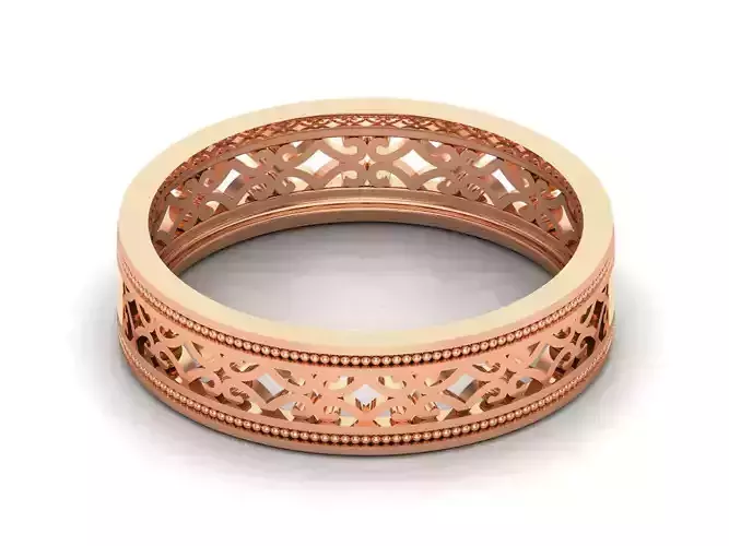 Plain Gold Band Ring 3dm render detail 