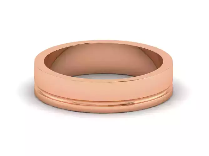 Plain Gold Band Ring 3dm render detail 