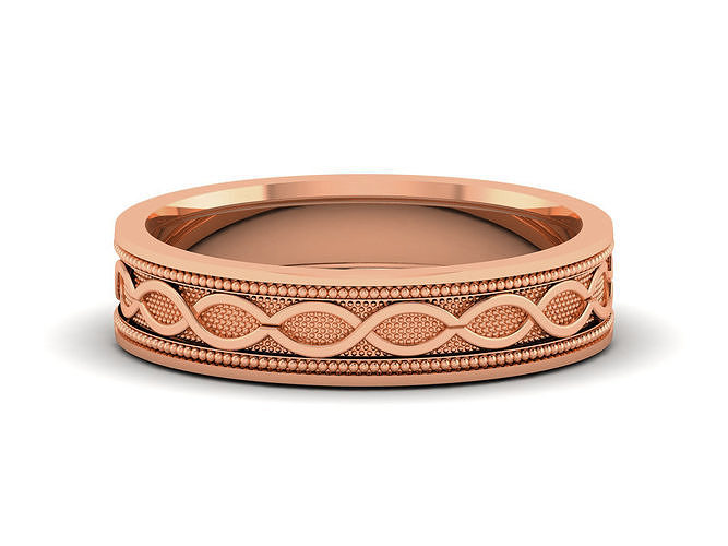 Plain Gold Band Ring 3dm render detail  3D print model