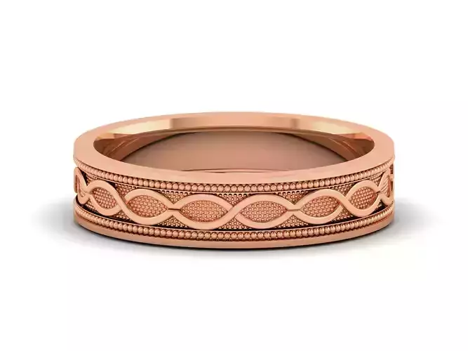 Plain Gold Band Ring 3dm render detail 