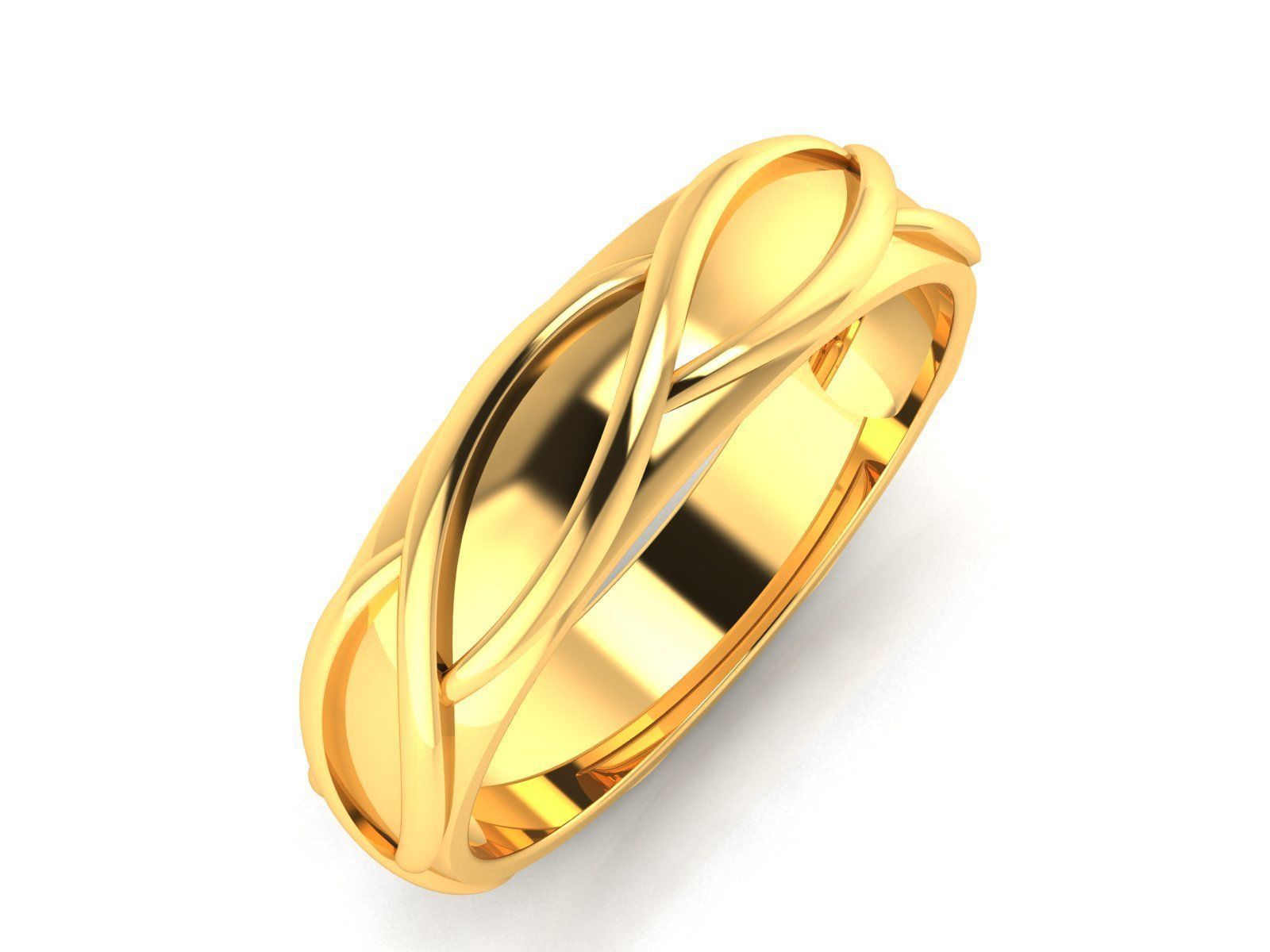 Plain Gold Band Ring 3dm render detail 3D print model_1