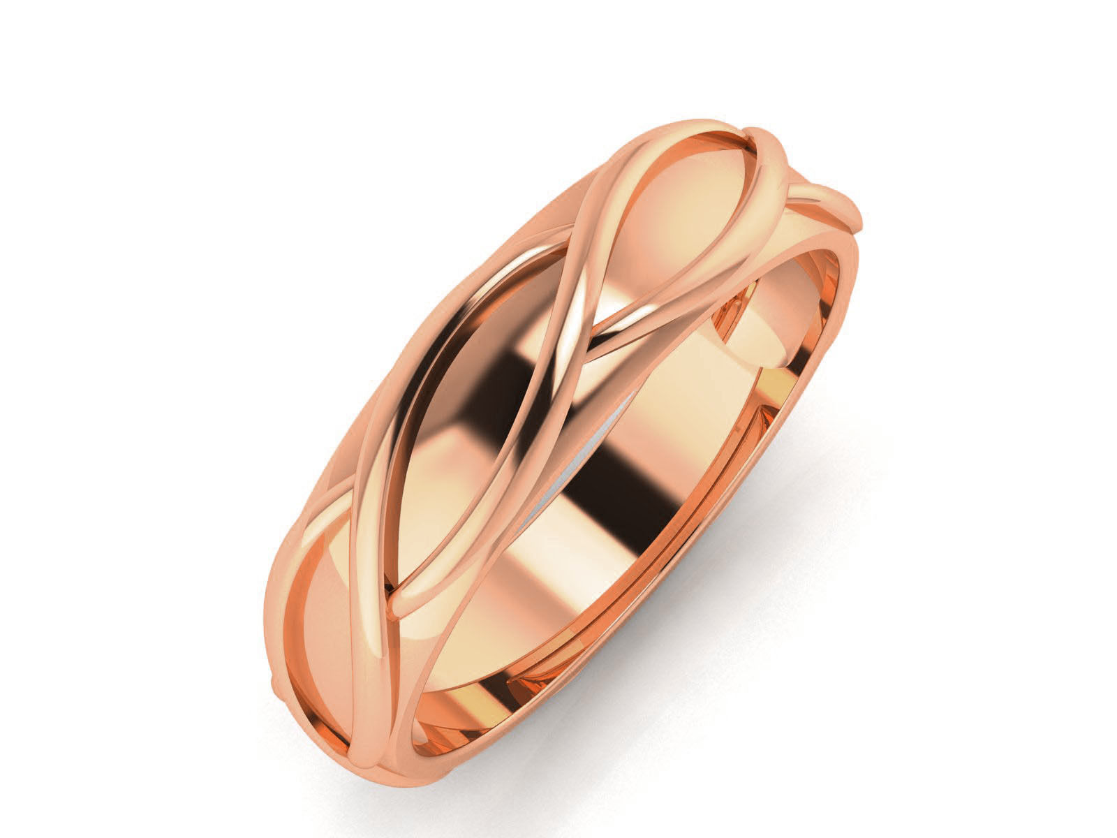 Plain Gold Band Ring 3dm render detail 3D print model_3