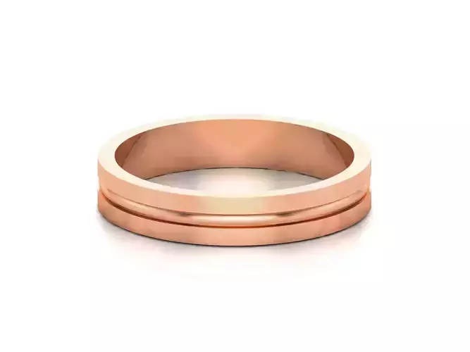 Plain Gold Band Ring 3dm render detail 