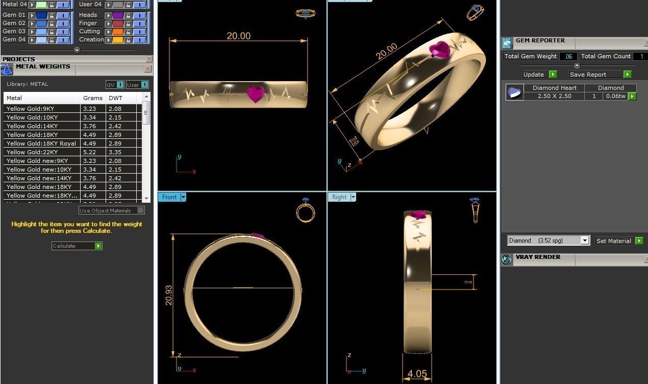 Diamond Band Ring 3dm render detail 3D print model_12