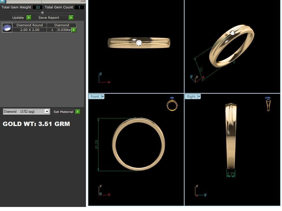 Diamond Band Ring 3dm render detail  3D print model_12