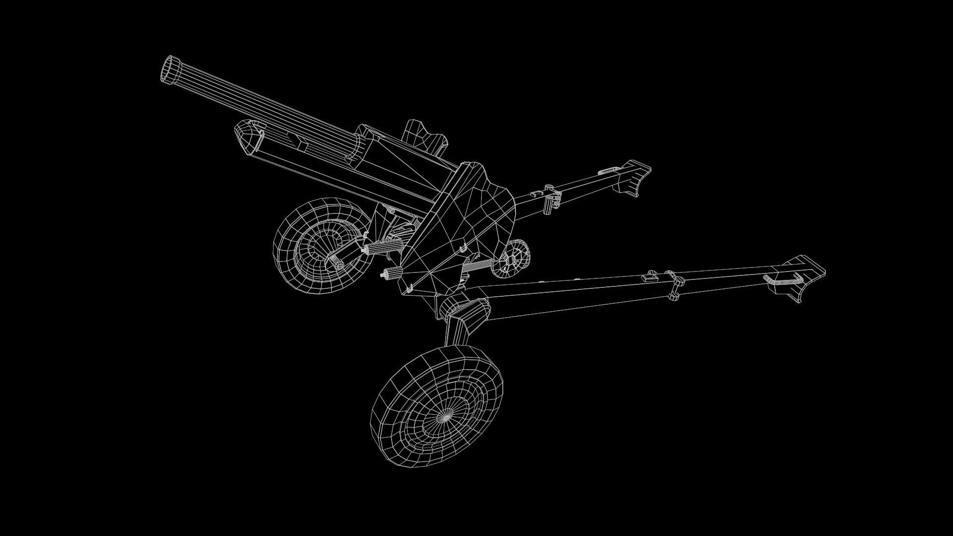 76 mm Mountain Gun M-99 2A2 Low-poly 3D model_8
