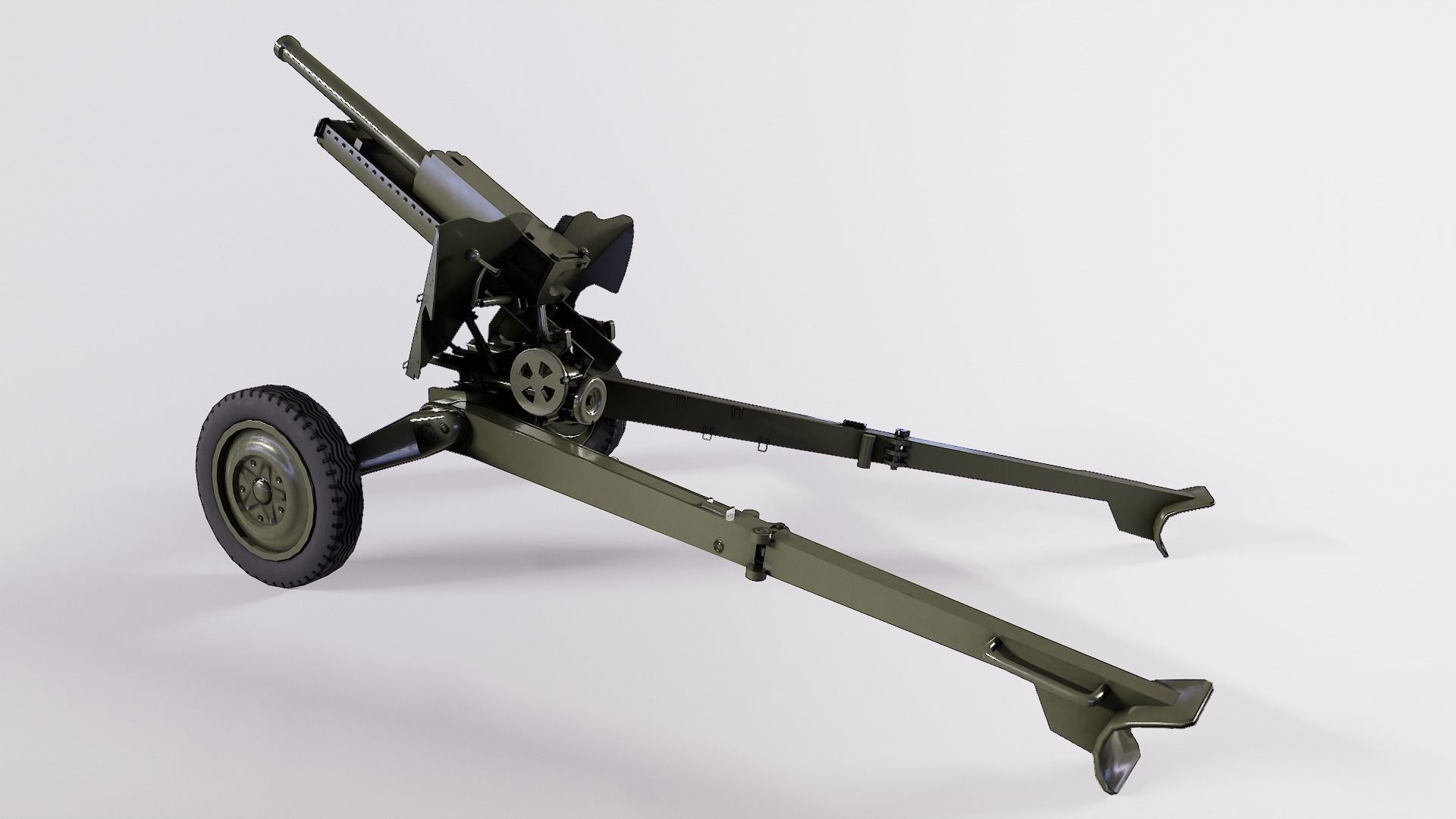 76 mm Mountain Gun M-99 2A2 Low-poly 3D model_3