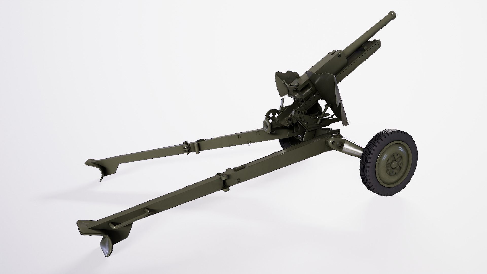 76 mm Mountain Gun M-99 2A2 Low-poly 3D model_4