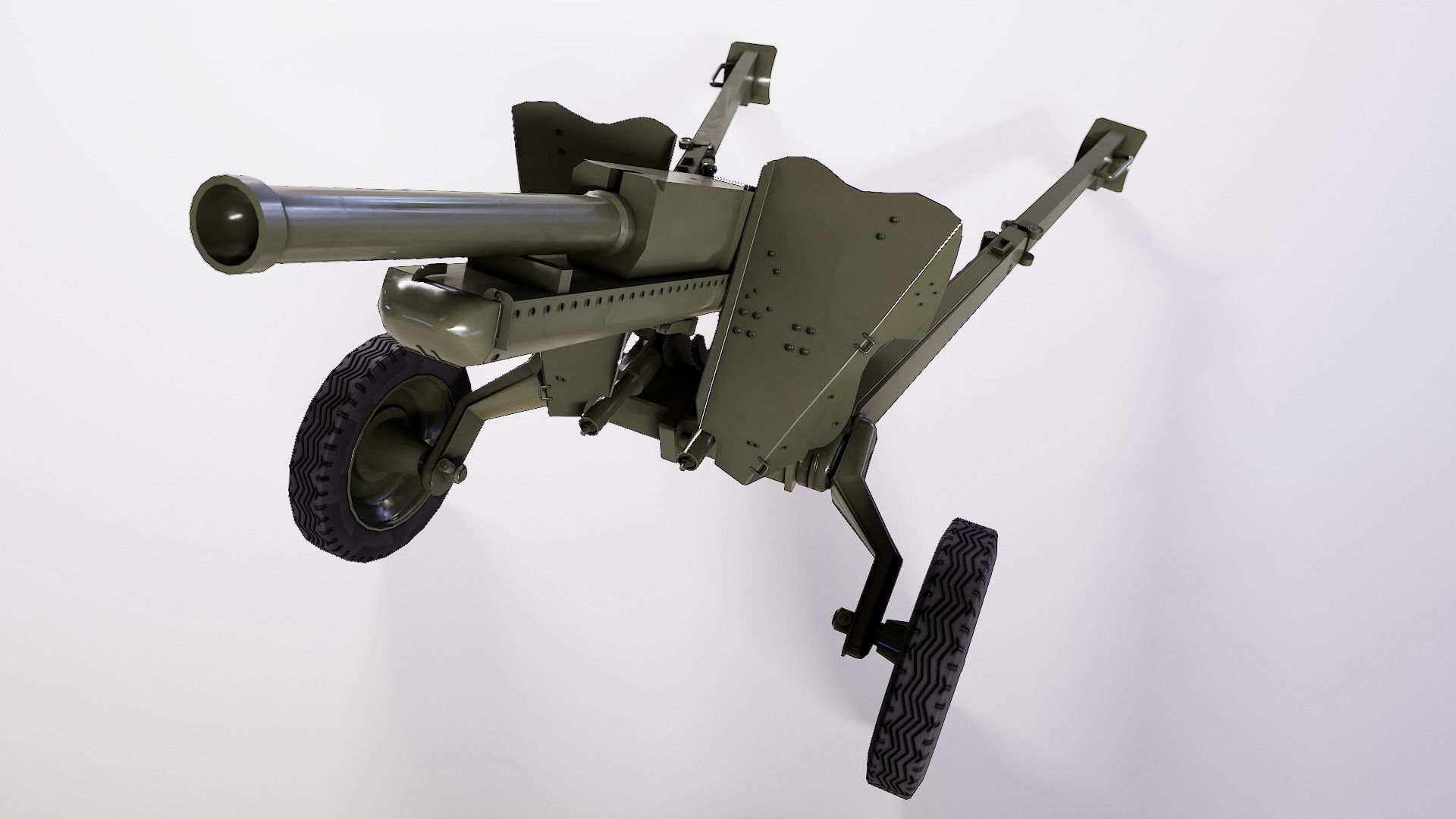 76 mm Mountain Gun M-99 2A2 Low-poly 3D model_7