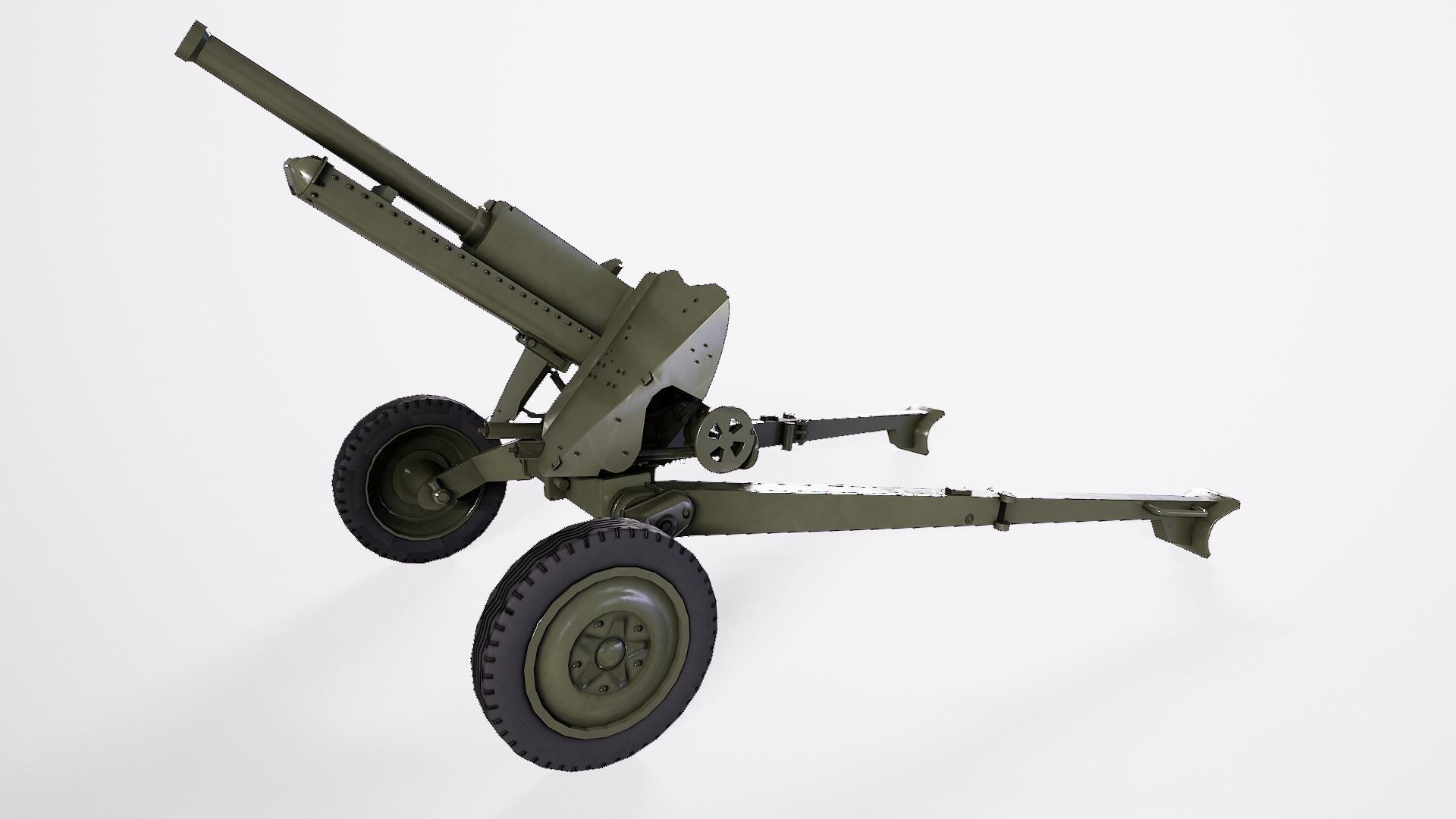 76 mm Mountain Gun M-99 2A2 Low-poly 3D model_2
