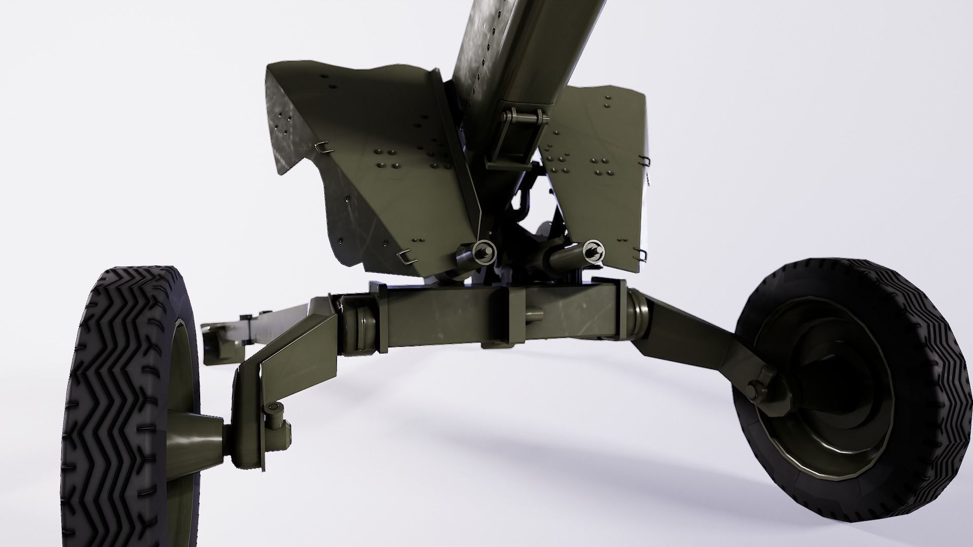 76 mm Mountain Gun M-99 2A2 Low-poly 3D model_6