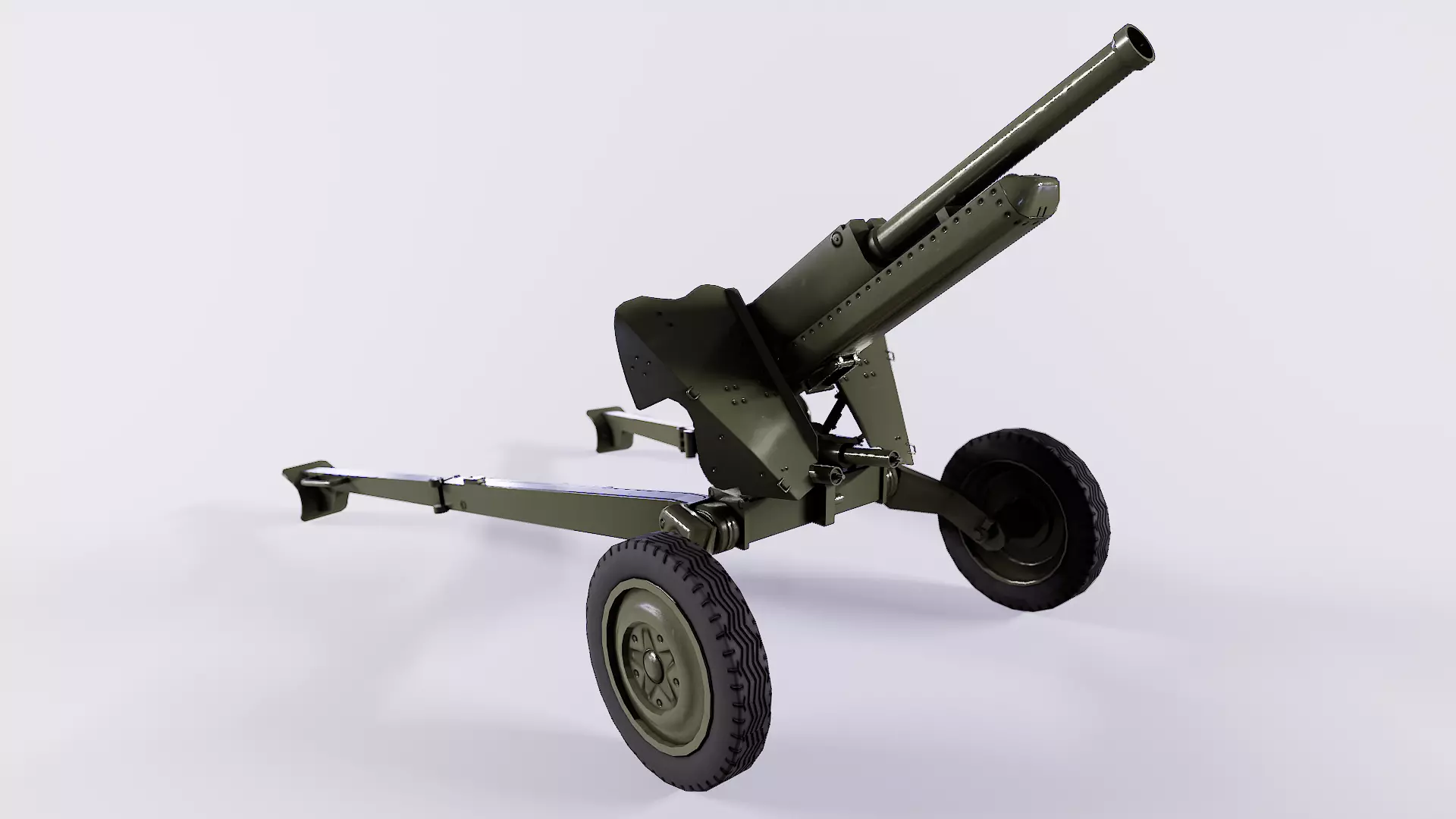 76 mm Mountain Gun M-99 2A2 Low-poly 3D model_0