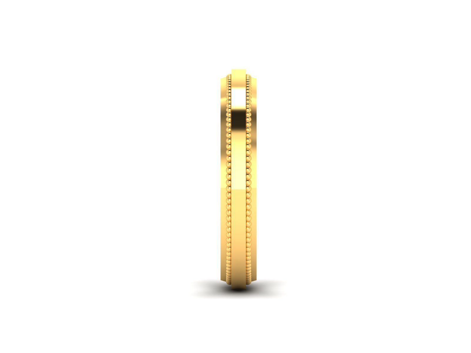 Plain Gold Band Ring 3dm render detail 3D print model_8