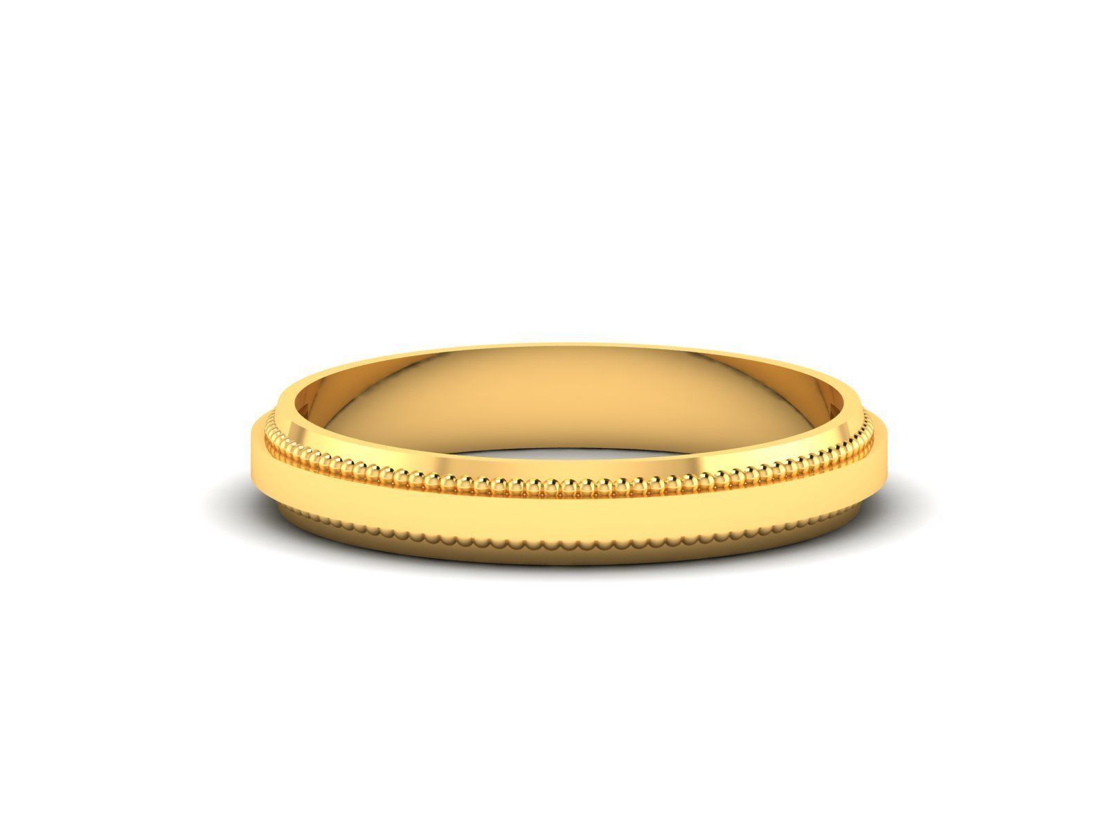 Plain Gold Band Ring 3dm render detail 3D print model_11
