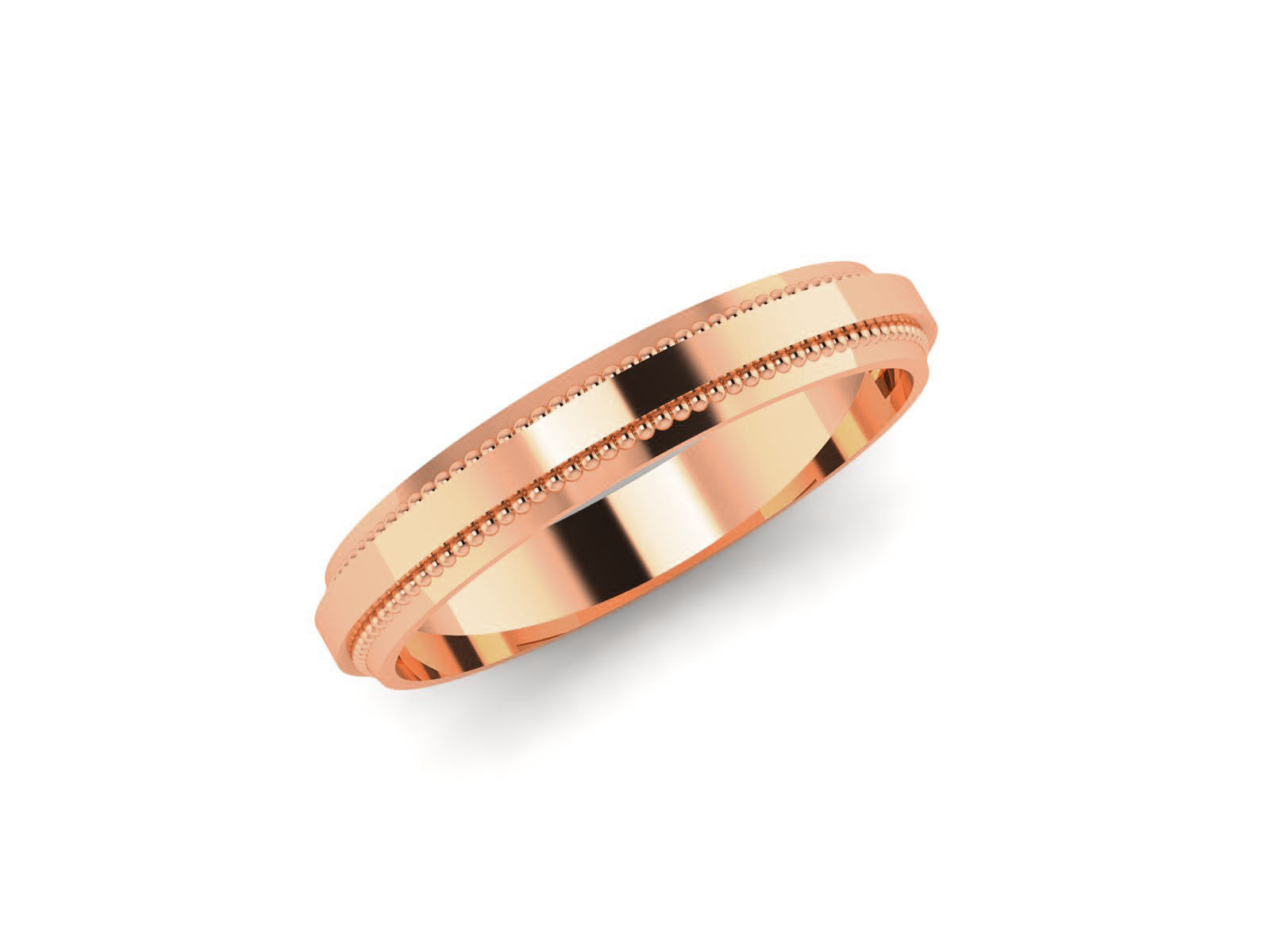 Plain Gold Band Ring 3dm render detail 3D print model_2