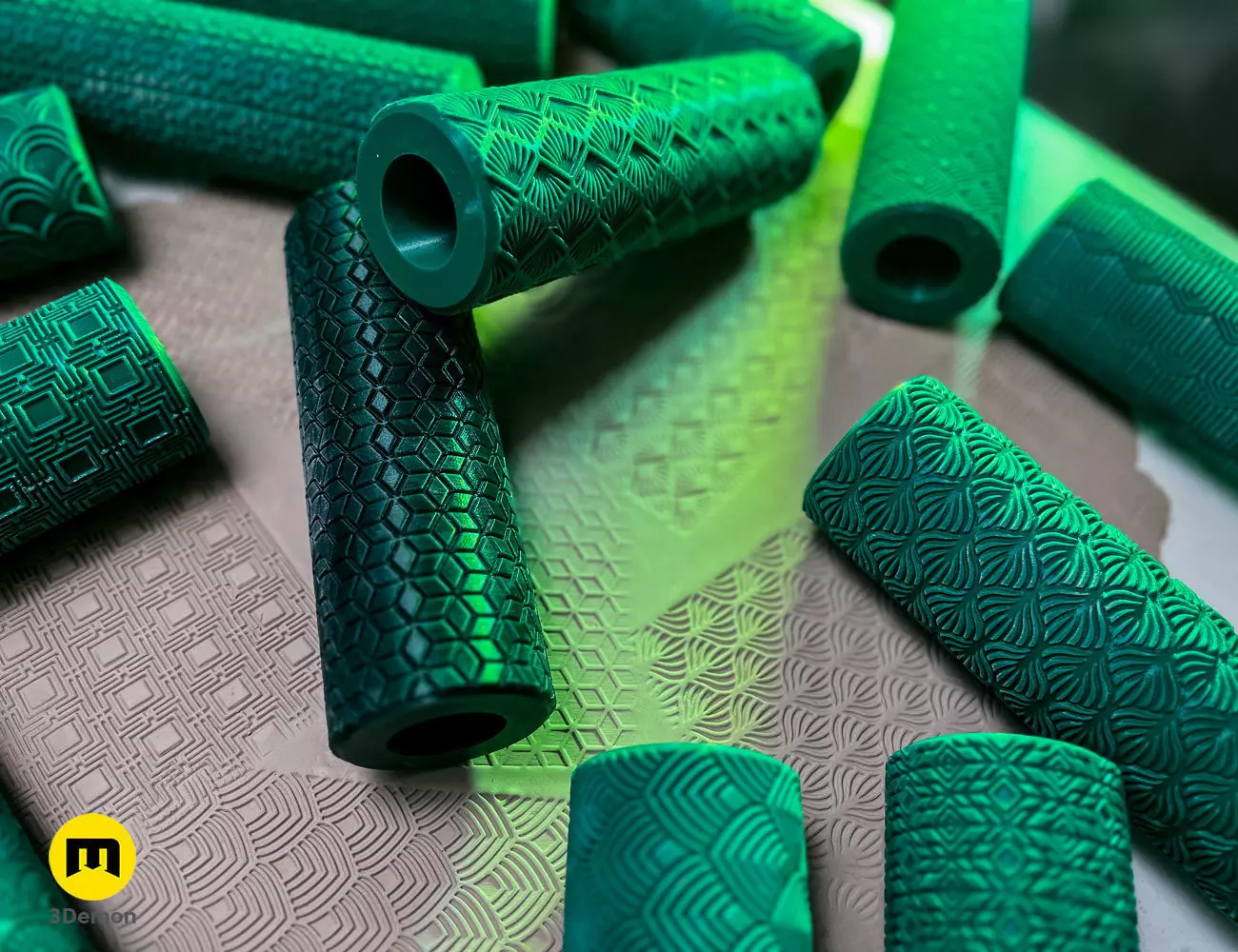 Texture Rollers - Art Deco Wide Patterns 3D print model_0