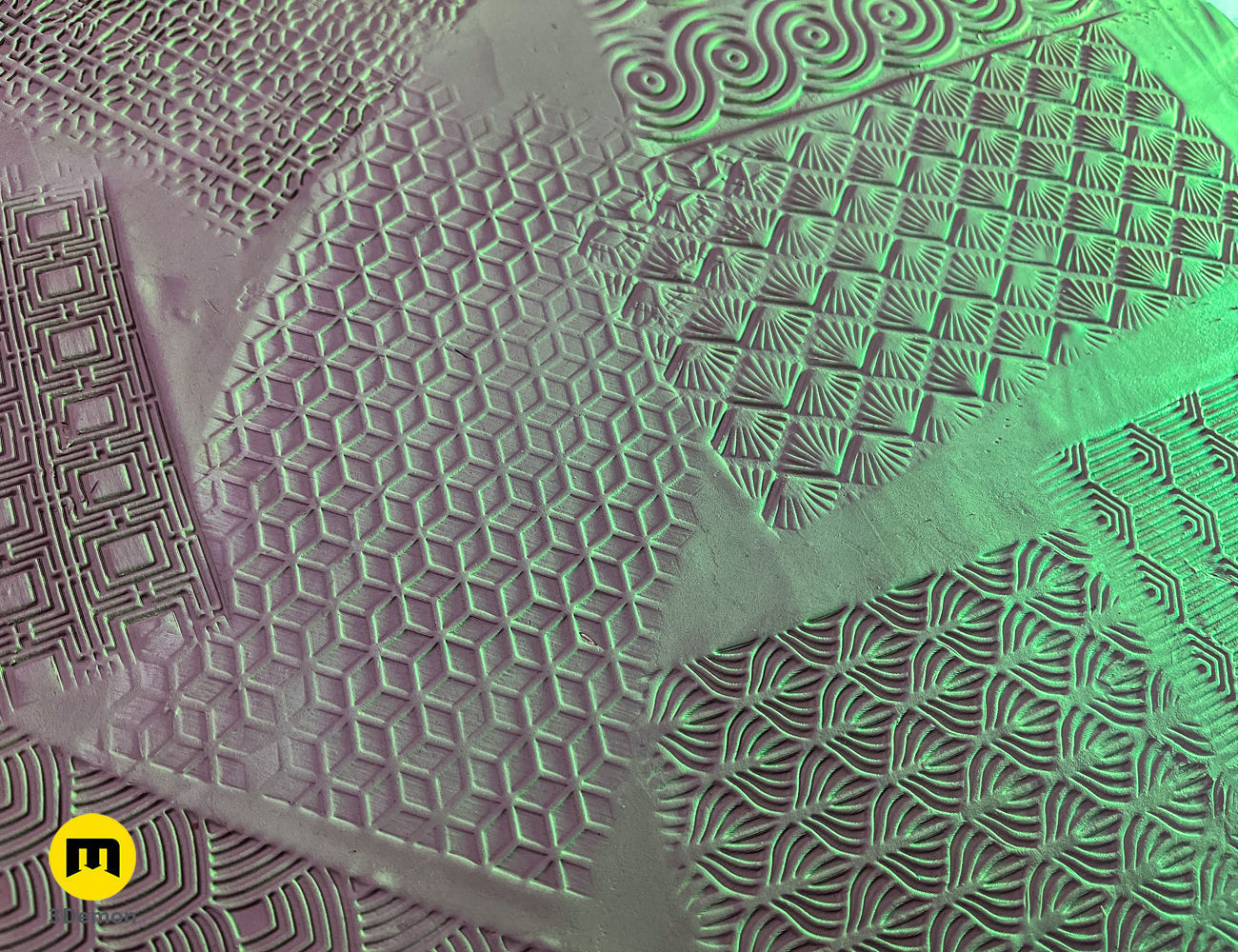 Texture Rollers - Art Deco Wide Patterns 3D print model_3